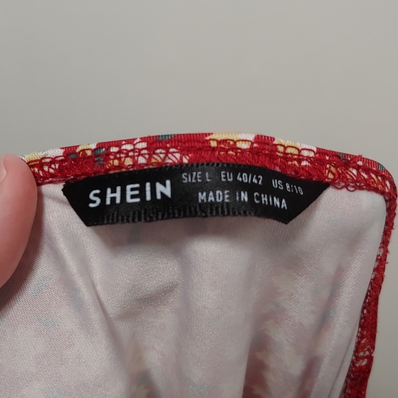 Shein Spaghetti Strap Floral Ruched Sides Midi Dress Size Large - Picture 13 of 13